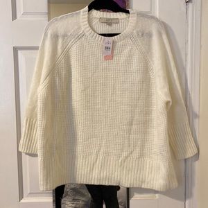 Brand new White loft knit sweater with tags